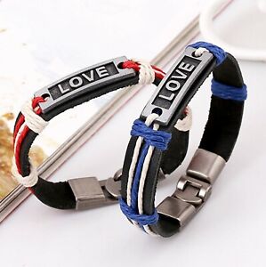 Love Leather Fashion Bracelets for sale | eBay