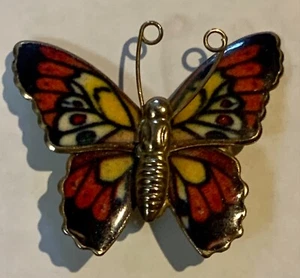 Gold Tone, Purple, Red and Yellow Butterfly Brooch Pin x 2 - Picture 1 of 5
