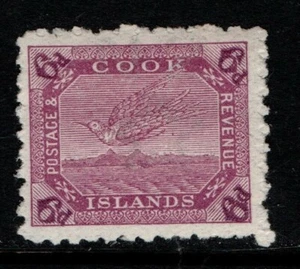 Cook Islands 1893 1896 1898 1900 White Tern 6d purple SG18 Mint MH - Foto 1 di 1