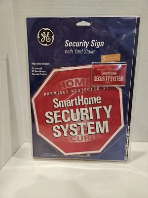 GE SmartHome Security System Yard Sign & 5 Window Stickers New Never Used Alarm - Image 1 of 4