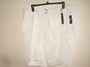 Damas Gloria Vanderbilt Skimmer Capris Talla 24W Blanco con Cinturón - Imagen 1 de 2