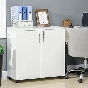 Weiß Büro Aufbewahrungsschrank Aktenschrank Schreibtisch Höhe abschließbar zweitürig Zuhause - Bild 1 von 35