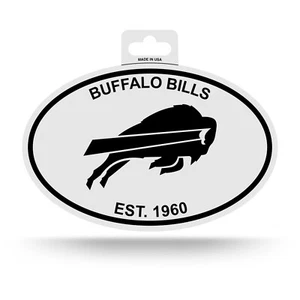 Buffalo Bills Oval Decal Sticker 3x5 Inches NEW Free Ship Black & White - Picture 1 of 2