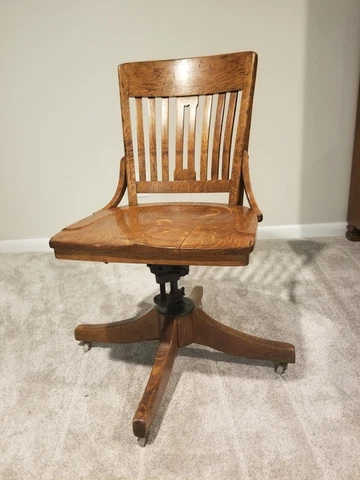 Sikes Co. PA bankers chair, manufactured between 1904-1916: Rolls, rocks, &spins Cover