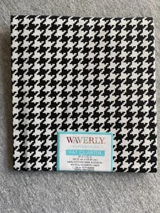 Waverly Black White Houndstooth Check Plaid Fat Quarter 18 x 21" Fabric BAMA - Picture 1 of 5