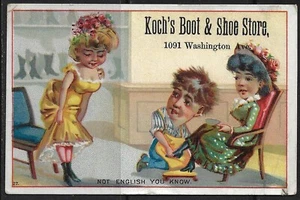 Kochs Boot & Shoe Store carta commerciale vittoriana 4,5 "x 3" - Foto 1 di 2