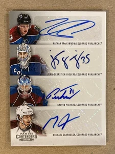 2013-14 Panini Contenders Fours MacKinnon Rookie Auto Giguere/Pickard/Sgarbossa - Imagen 1 de 2
