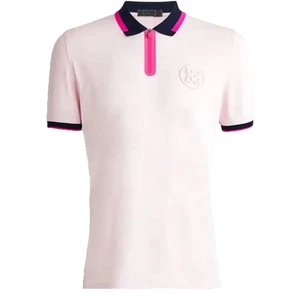 NEW G/FORE XL TWO TONE COLLAR TECH PIQUE MEN'S GOLF POLO SHIRT PINK NWT - Picture 1 of 9