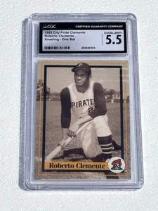 1993 City Pride Bread Roberto Clemente KNEELING ONE BAT Graded 5.5 EX+ CGC - Picture 1 of 2