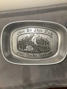 Wilton ARMETALE Large Bread Tray "Give us This Day Our Daily Bread” - Picture 1 of 3