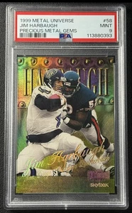 JSY # 04/50 JIM HARBAUGH PSA 9 1999 SKYBOX METAL UNIVERSE #58 PRECIOUS GEMS PMG - Picture 1 of 2