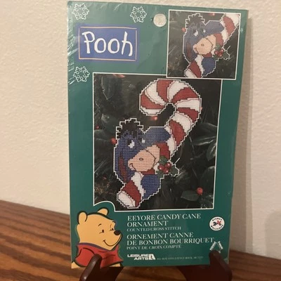 Eeyore Bastón de Caramelo Navidad Adorno Punto de Cruz Patrón Pooh Kit Artesanal Disney Foto 1 de 4