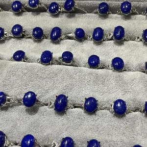 Wholesale 1pc natural lapis lazuli rings, adjustable gift AAA - Picture 1 of 8