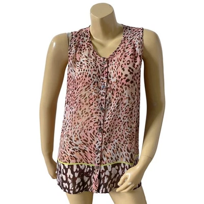 CABI Womens Size XS Sheer Sleeveless Button Front Beguile Tank Top Shirt - Image 1 of 4