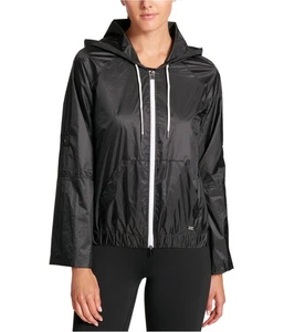 DKNY Womens Fabric Roll Cuff Windbreaker Jacket, Black, Medium - Picture 1 of 1