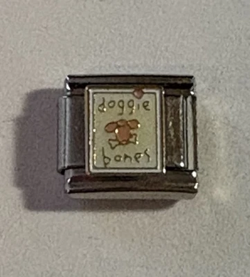 Huesos de perro - Caja de golosinas para perros - Cachorro - Eslabón de 9 mm para pulsera italiana con dije Foto 1 de 4