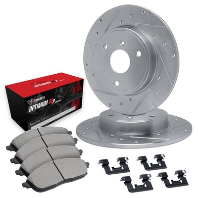 For Smart Fortwo 05-15 Drilled & Slotted Front Brake Kit w Optimum Pads - Изображение 1 из 2