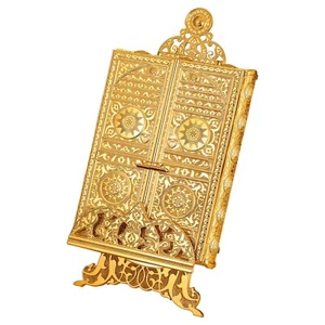 Luxus Metall Koran Box mit Ständer, islamische Geschenkbox zur Ausstellung, Gold - Bild 1 von 5