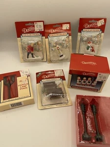 Vintage Lemax Dickensvale Collectibles Porzellan Figuren Schneemann Lichter 7 Stück - Bild 1 von 9