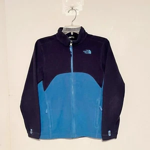 The North Face Boys Navy Blue Fleece Denali Jacket Full Zip Size Large - Picture 1 of 6