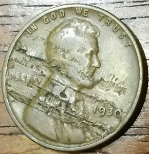 1930 LINCOLN WHEAT CENT PENNY HUGE LAMINATION MINT ERROR - Picture 1 of 7