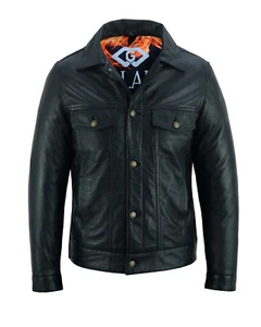 Chaqueta de Camionero Gallanto Levi Estilo Fernando Para Hombre Clásica Cuero Negra Oeste - Imagen 1 de 6