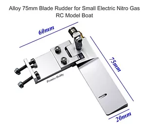 75mm Blade CNC Aluminum Rudder for Electric Nitro Gas Petrol RC Model Boat - Picture 1 of 4