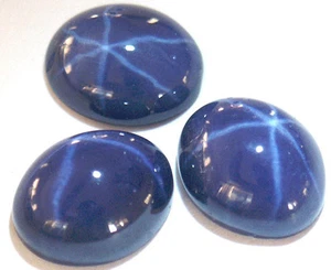 Wunderschöner erstklassiger ovaler Cabochon Synthetischer Stern blauer Saphir, verschiedene Größen - Bild 1 von 8