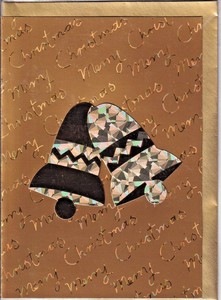 TINSEL TOWN RED RIVER DESIGN GOLD FOIL CHRISTMAS CARD NEW