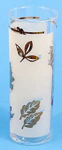 Federal Glass Frosted Tumbler Leaves Vintage 14 Oz. 6.7" Tall Mid Century Retro - Picture 1 of 6