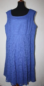 London Times Sz 20W Royal Blue Lace Lined Sleeveless Dress - Picture 1 of 6