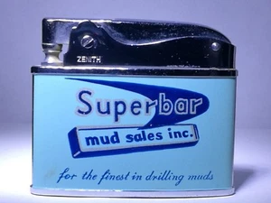 Flaches Werbefeuerzeug Superbar Mud Sales Inc. Made in Japan - Bild 1 von 3