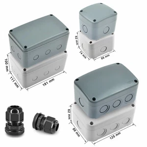Caja de conexiones al aire libre ABS plástico hágalo usted mismo gabinete electrónico caja de proyecto blanco gris - Imagen 1 de 33