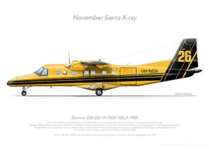 Dornier 228-202 VH-NSX NSCA 1988 - A3+ Profile Print - Bild 1 von 4