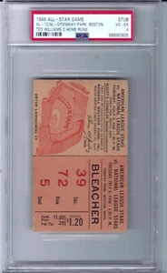 1946 All Star Game Ted Williams 2 Home Runs Fenway Park Boston Ticket Stub PSA - Picture 1 of 3