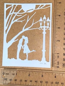 5 adornos de papel troquelado KISS IN THE PARK papel cartucho - Imagen 1 de 25