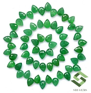 9.66 CTS Natural Emerald Pear Cut 4x3 mm Lot 60 Pcs Calibrated Loose Gemstones - Picture 1 of 6