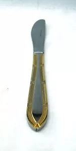 Cuchillo de cena de acero inoxidable Bestecke Solingen Alemania con acento dorado desconocido (ves) - Imagen 1 de 6