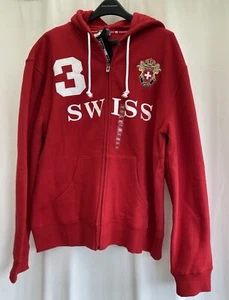 Robin Ruth Zip Up Swiss Switzerland Red Sweatshirt Size XXL Men’s - Picture 1 of 3