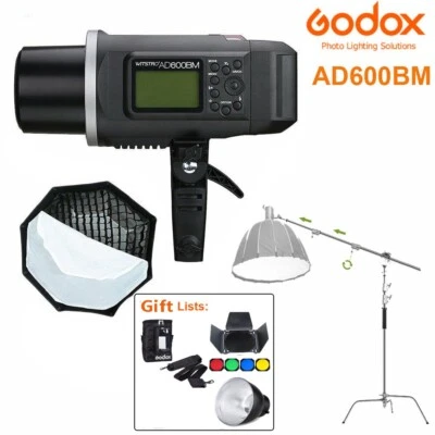 AU Godox AD600BM 600W HSS Studio Flash+95cm Grid Softbox+Light Stand For Wedding - Image 1 of 4
