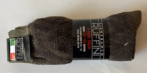 GianFranco Ruffini 3 Pair of Solid Mens OLIVE GREEN Color COTTON Dress SOCKS new - Picture 1 of 2