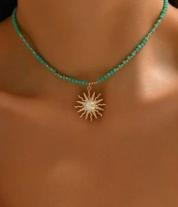 Gold Sunburst bead chokers - Picture 1 of 2