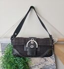 Coach Black Vintage Style Baguette Shoulder Bag Purse Handbag 