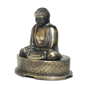 Räuchergefäß sitzend Buddah Messing Metall Japan - Bild 1 von 6