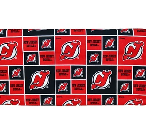 New Jersey Devils ~ Block Pattern NHL Cotton Fabric 1/4 Yard 9” X 44” New - Picture 1 of 21
