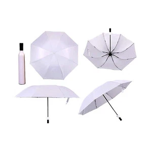 Windproof Double Layer Small Umbrella with Bottle Cover Color White - Picture 1 of 4