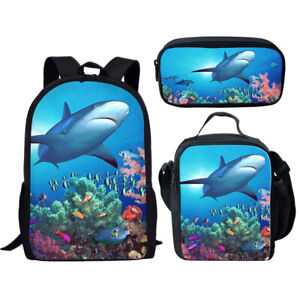 Cool Shark Teenager Backpack School Shoulder Bag for Boys Girls Book Satchel