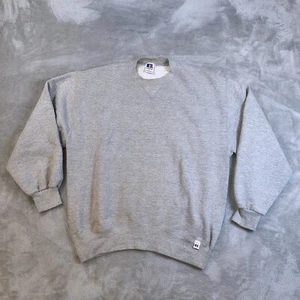 Felpa Russell Athletic vintage uomo grande grigia made in USA pullover bianco - Foto 1 di 9