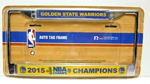 Golden State Warriors Chrome Metal License Plate Frame Auto Car Tag Holder Rico - Picture 1 of 2