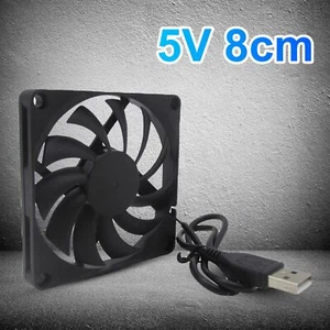 Universal 80mm USB Cooling Fan Silent Fan Router Computer Case PC CPU Case 5V - Afbeelding 1 van 12